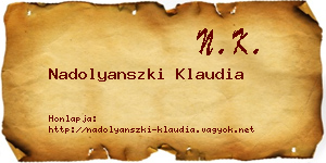 Nadolyanszki Klaudia névjegykártya