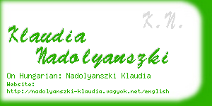 klaudia nadolyanszki business card